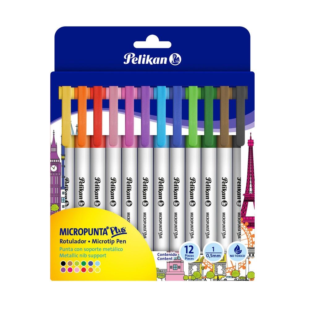 Micropunta Pelikan Plus Colores Surtidos 0.5mm x12und