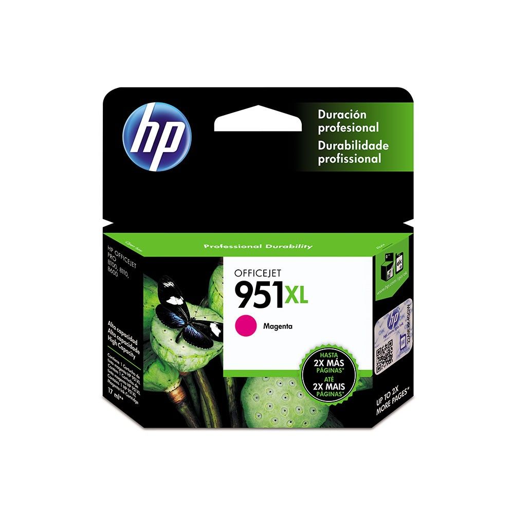 Cartucho de Tinta HP 951XL Magenta Original (CN047AL)