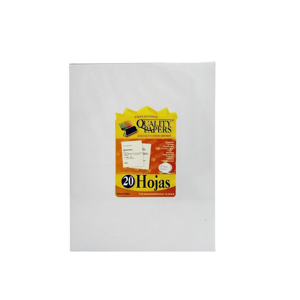 Papel Kimberly Color Blanco Ártico de 20 hojas Tamaño carta 90 Gr