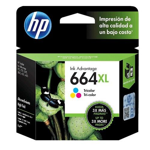 Cartucho de Tinta HP 664XL Tricolor Original (F6V30AL)
