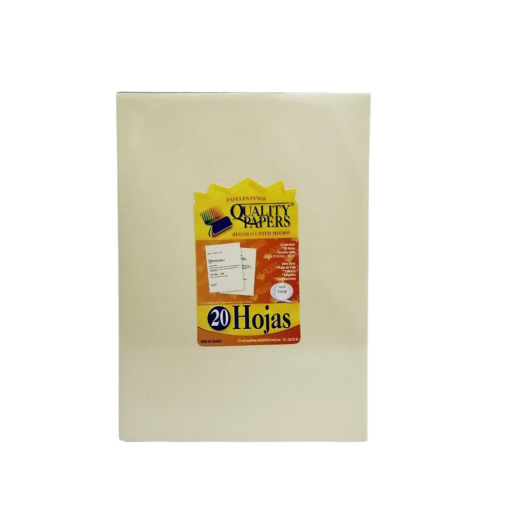 Papel Kimberly Color Marfil Natural de 20 hojas Tamaño carta 90 Gr