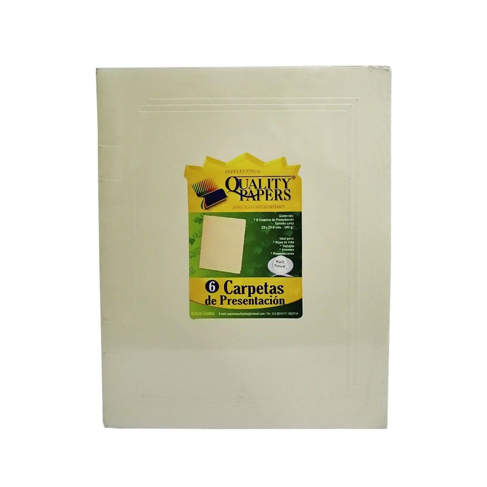 Carpeta de Presentación Carta Kimberly Marfil Natural x 6 und