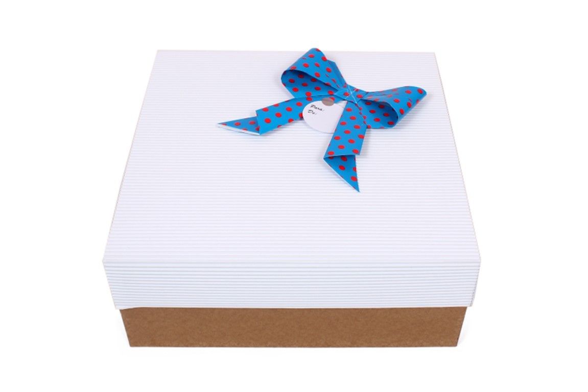 Caja De Regalo 30Cm Tapa Micro Blanco