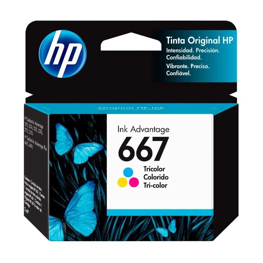 Cartucho de Tinta HP 667 Tricolor Original (3YM78AL)