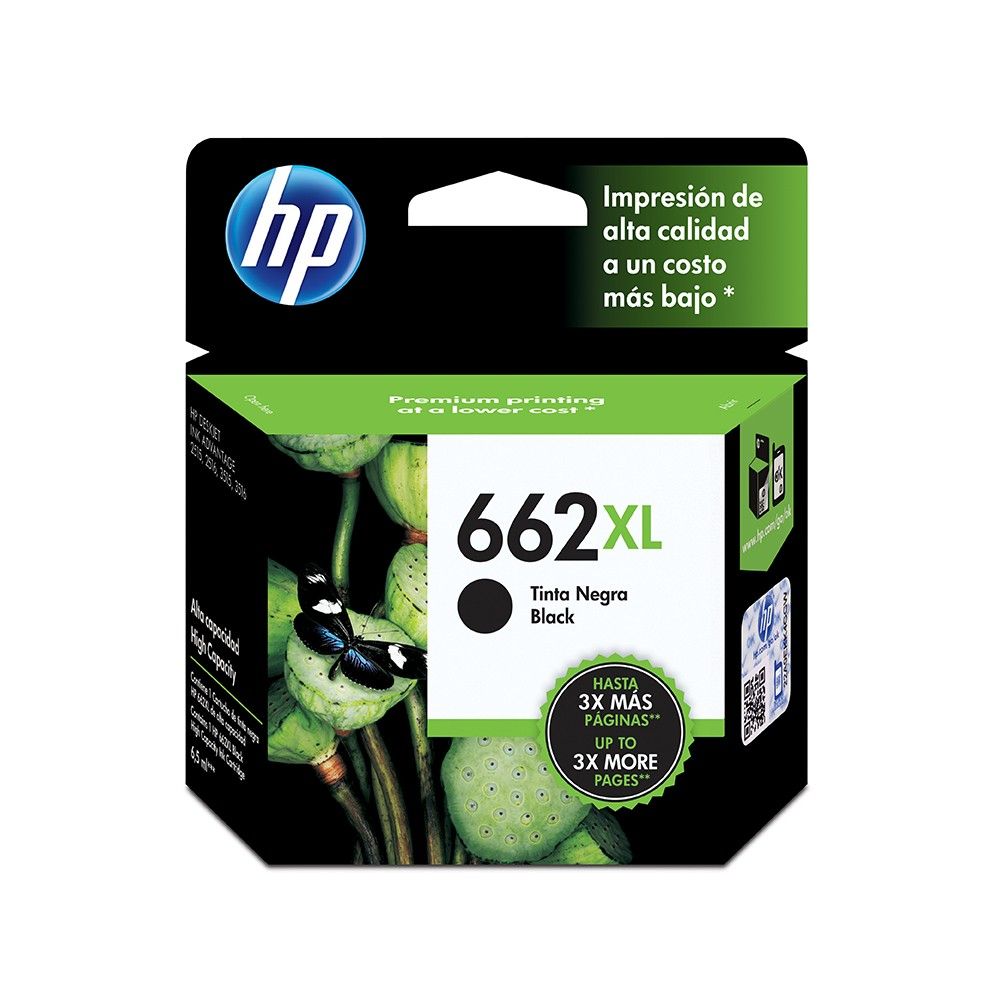 Cartucho de Tinta HP 662XL Negra Original (CZ105AL)