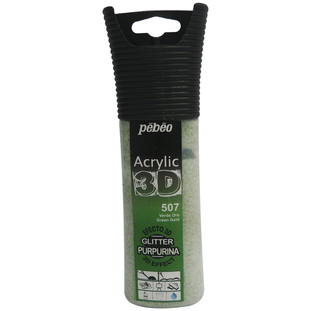 Acrílico Pebeo Efecto 3D Verde Oro 507 Purpurina 30ml