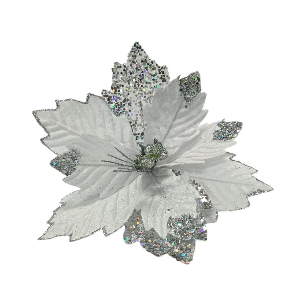 Adorno Flor 25X19Cm Plateado