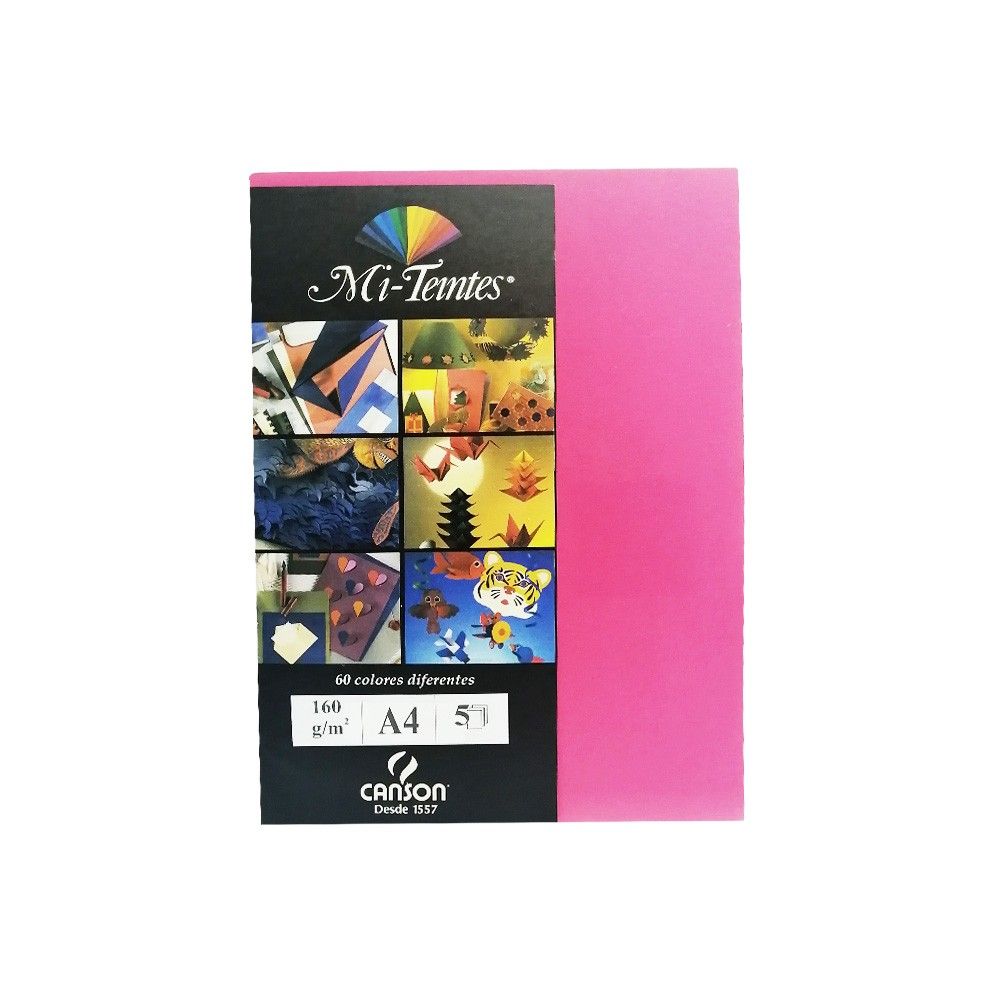 Cartulina Canson A4 x 5 und Color Framboise 114