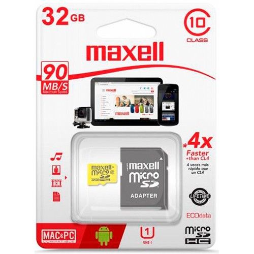 Memoria Maxell Micro SD Class 10 / 32gb 90mg