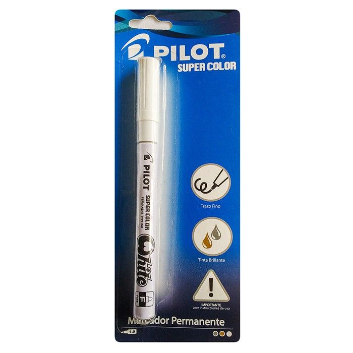 Marcador Permanente Pilot Trazo Fino Color Blanco