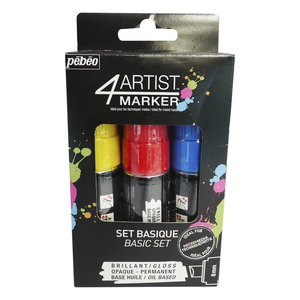 Marcador Pebeo 4artist Óleo 8mm Colores Básicos x3und
