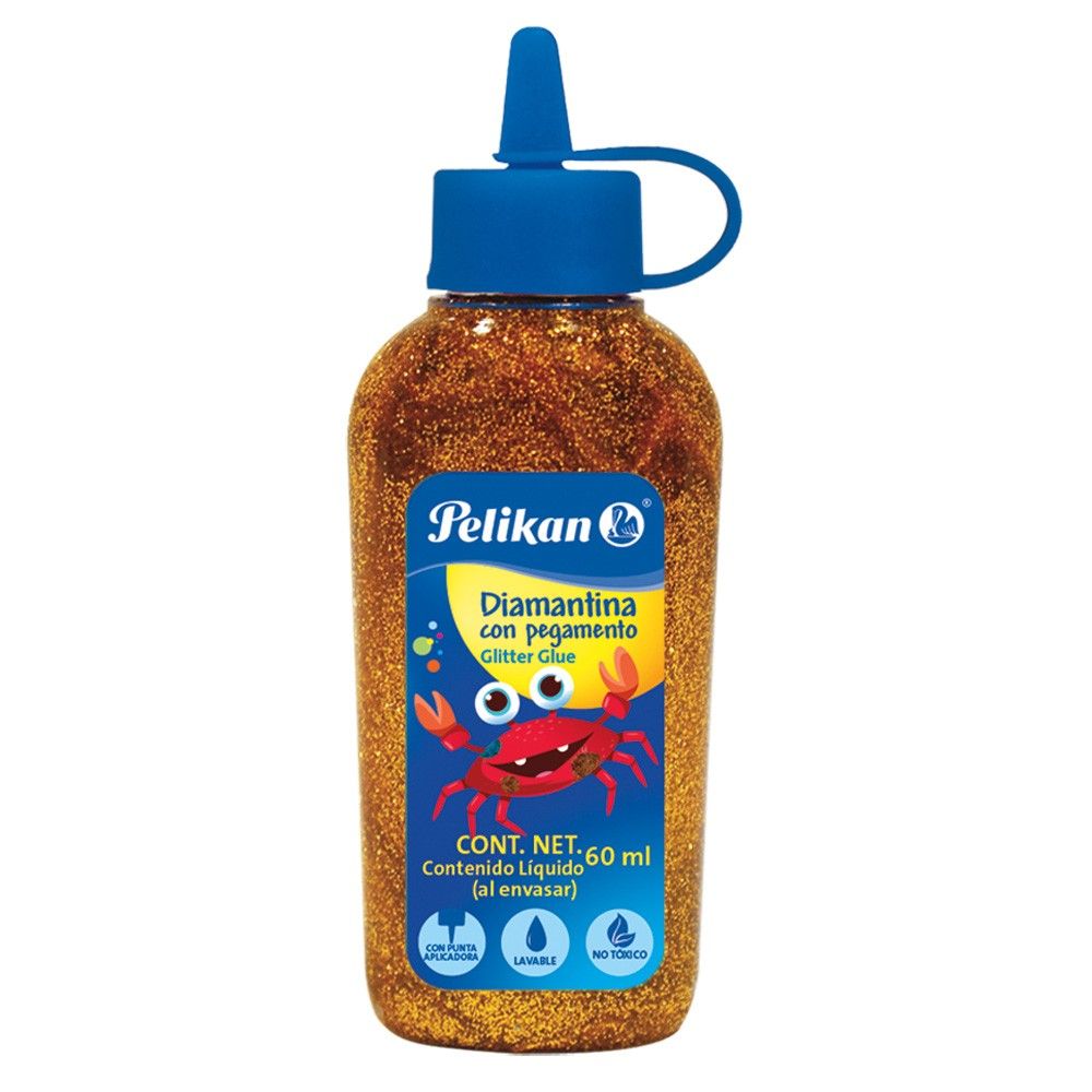 Diamantina con Pegamento Brillante Pelikan Oro 60ml