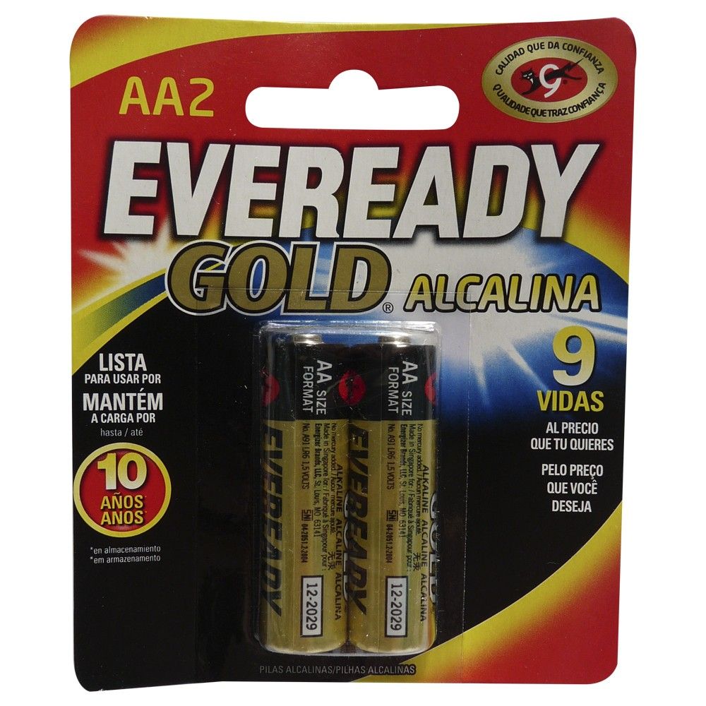 Pila Batería Eveready Gold Alcalina AA x2 und