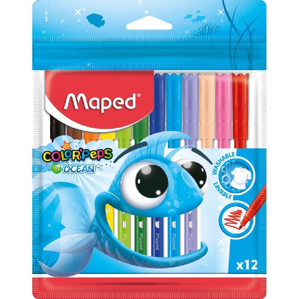 Plumones Maped Ocean 12 Colores x12 und