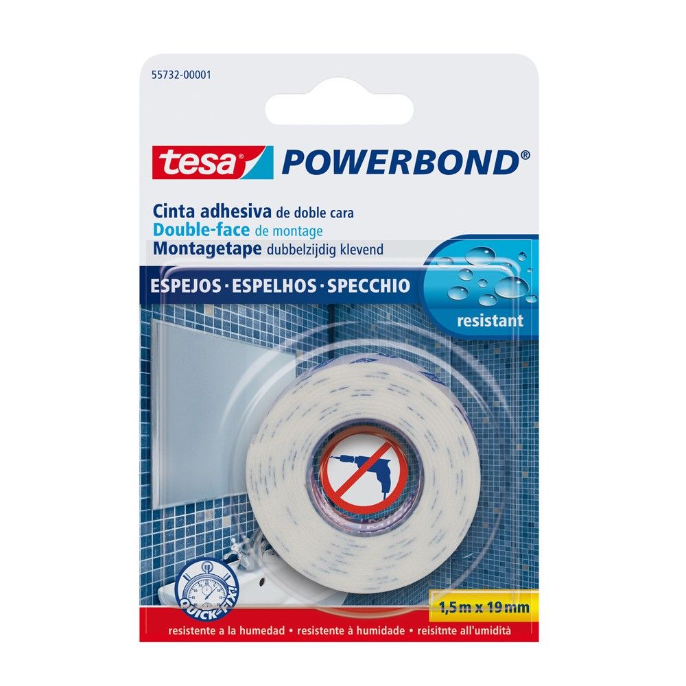 Cinta Adhesiva Pegante Tesa Doble Faz 1.5mt x 19mm