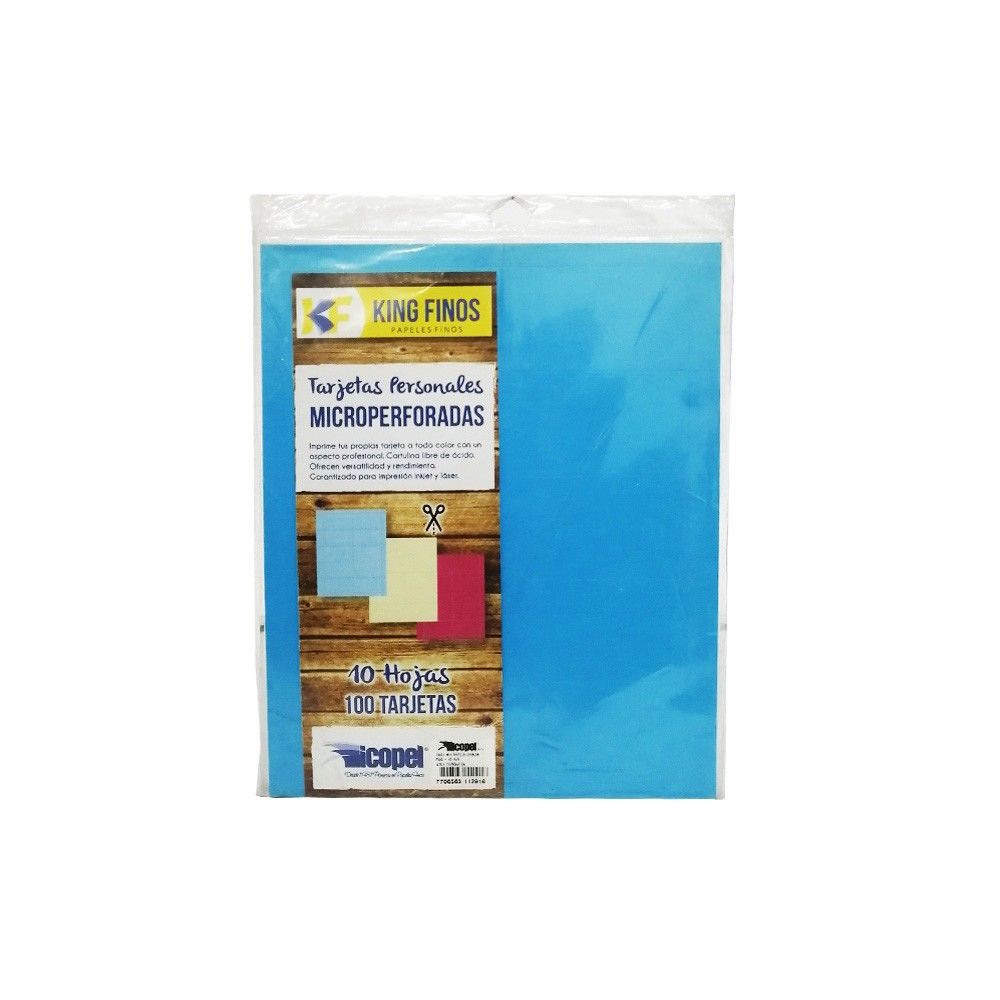 Tarjeta Personal Troquelada Hoja X 10 Color Turqueza