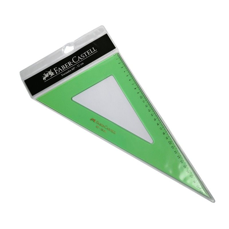 Escuadra Faber Castell 60 Grados Transparente - 32cm