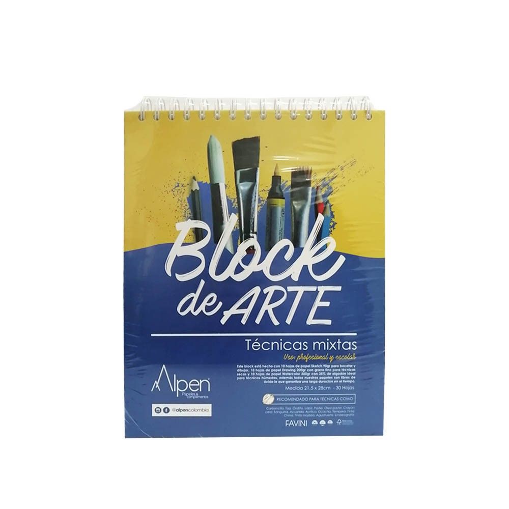 Block Alpen Técnicas mixtas 21,5 x 28 CM x 30 Hojas