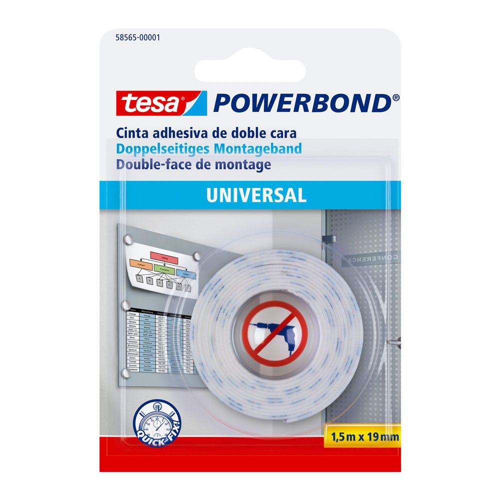 Cinta Adhesiva Doble Faz Tesa Universal 1.5m x 19mm