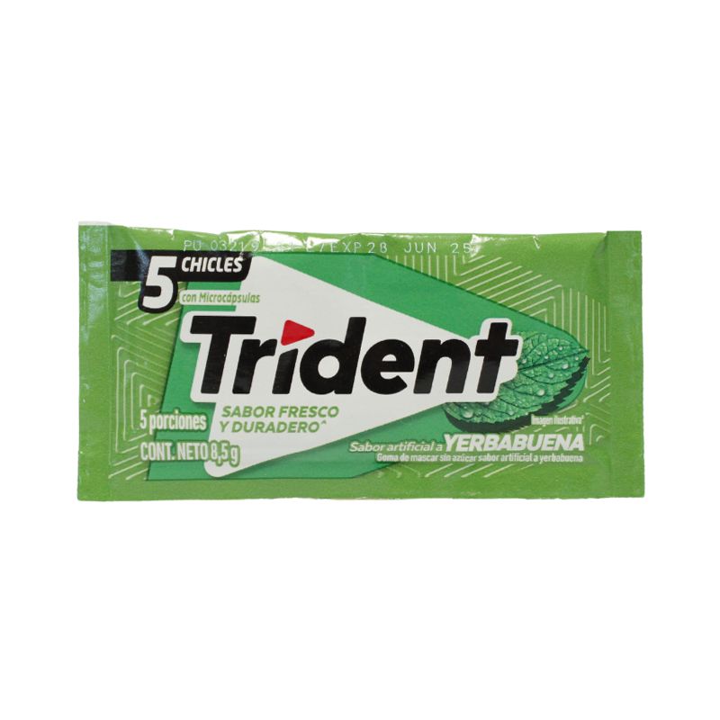 Chiclets Trident Yerbabuena 8.5g