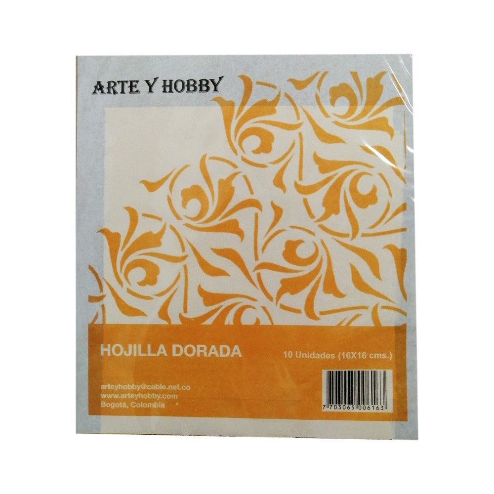 Hojilla Dorada Arte &amp; Hobby 16x16cm x10 und