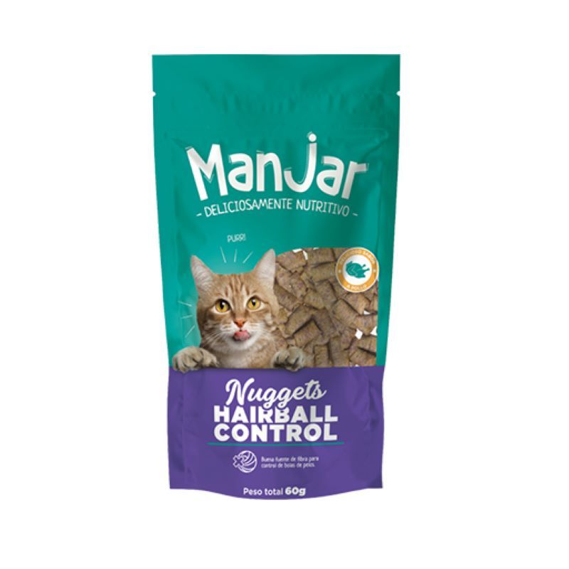 Manjar Nuggets Hairball Control Pollo 60Grs