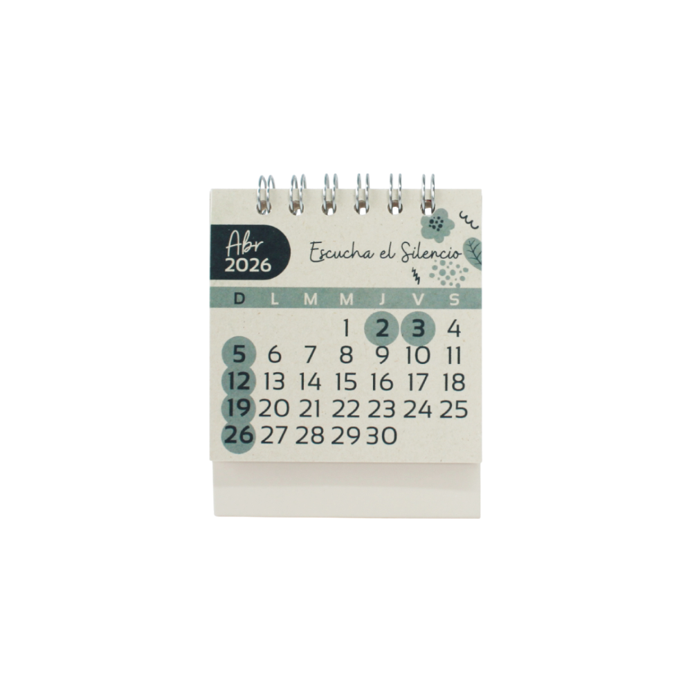 Calendario de Escritorio Ecológico &quot;Mini Numérico&quot; 2026
