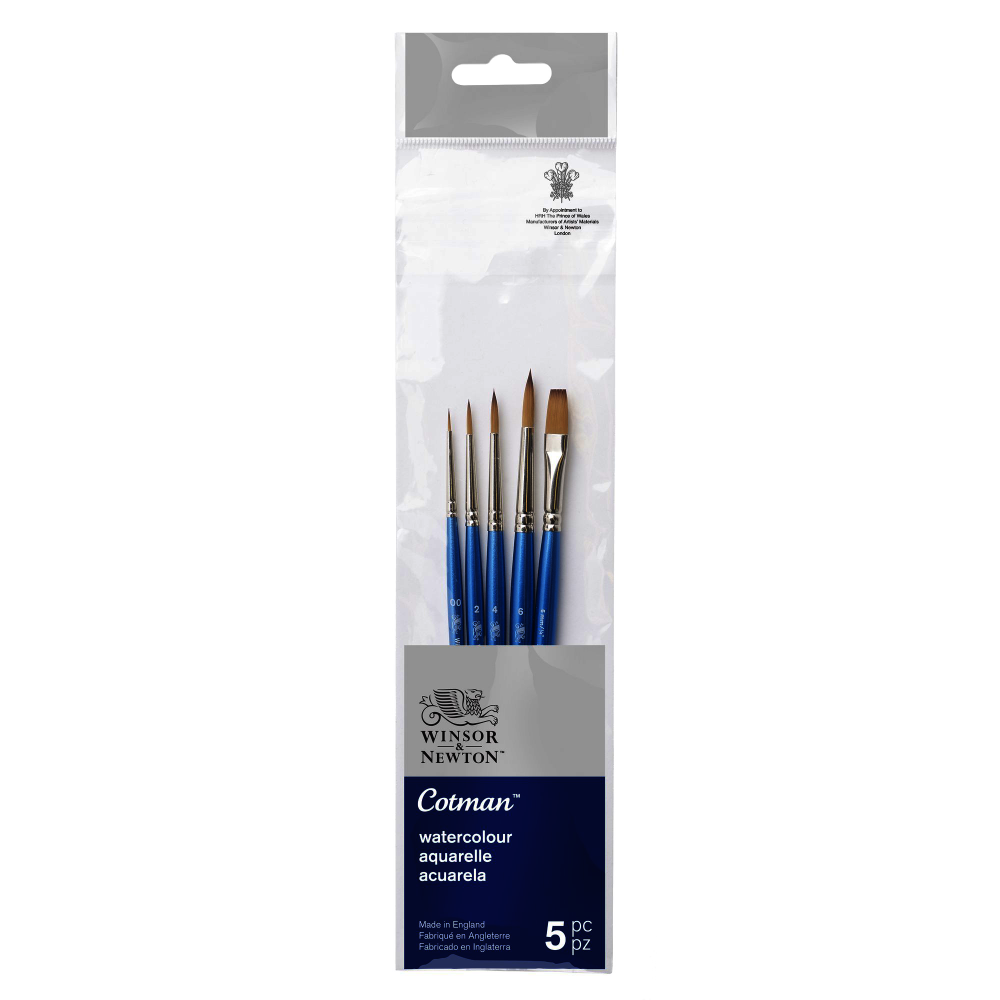 Juego Pincel Winsor Cotman Nylon X5 Corto Mix