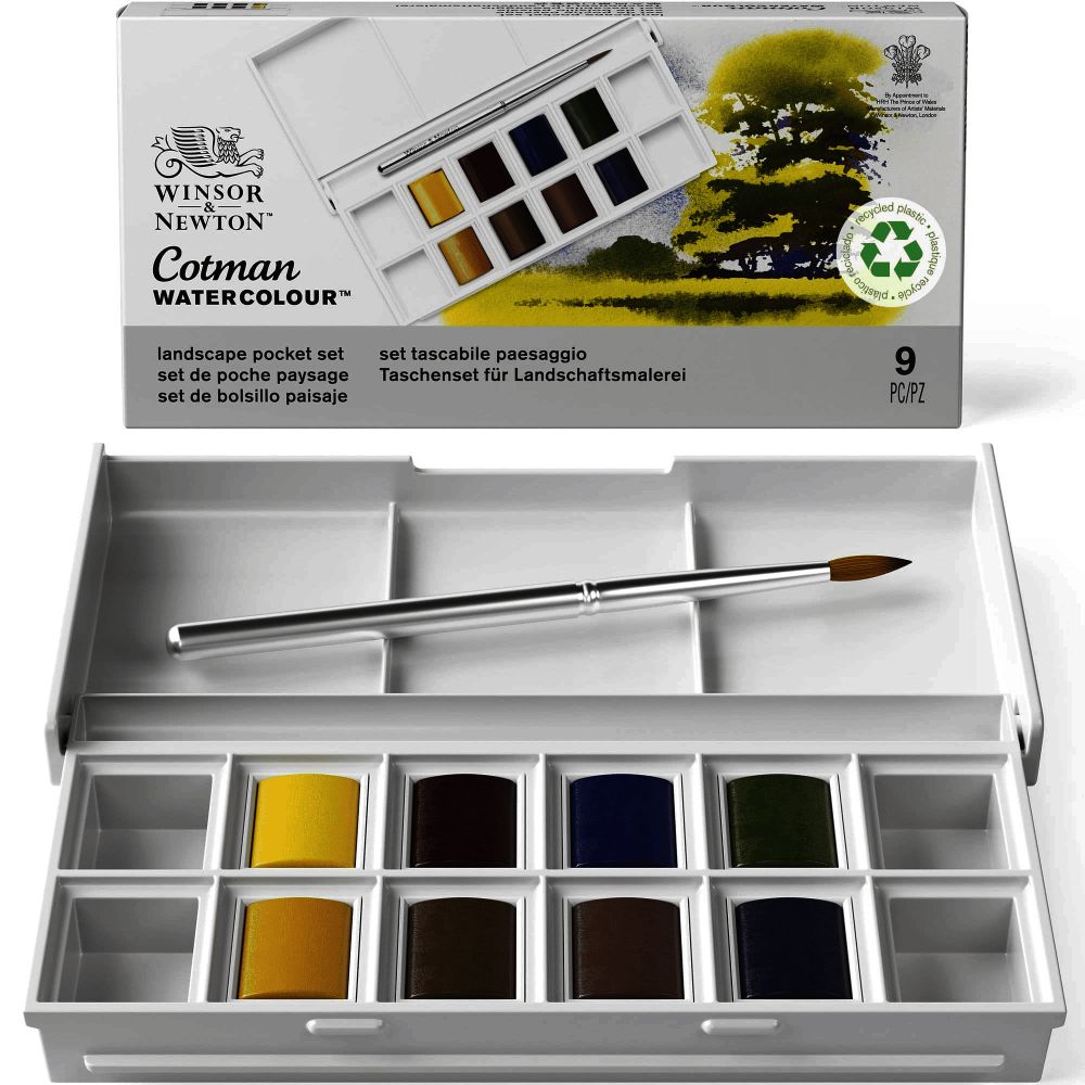 Estuche Acuarela En Pasta Cotman X 8 Paisaje