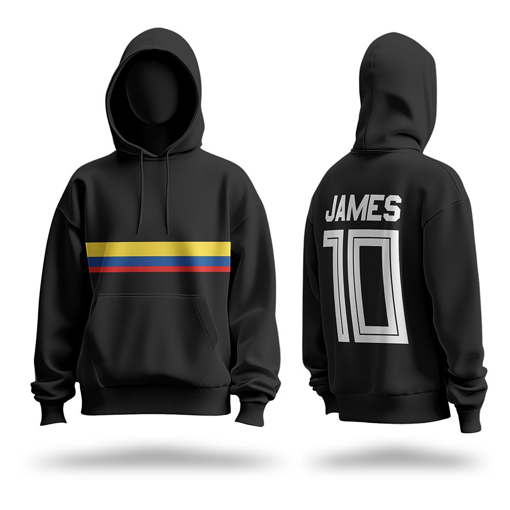 Representa tu pasión por la Selección Colombia con este buzo hoodie personalizado, diseñado para los verdaderos fanáticos del fútbol. Lleva en la parte trasera el nombre y número que quieras, tal como tu jugador favorito. Personalización en espalda: nombre + número (2 dígitos) Diseño con franjas tricolor (amarillo, azul y rojo) Color: Negro Modelo tipo hoodie ⚠️ Las imágenes son de referencia. El modelo del buzo puede variar. IMPORTANTE: Colocar el nombre y numero que deseas en el comentario adicional de tu pedido a l momento de realizar la compra. De no colocarlo te contactaremos para indicar los datos a personalizar.