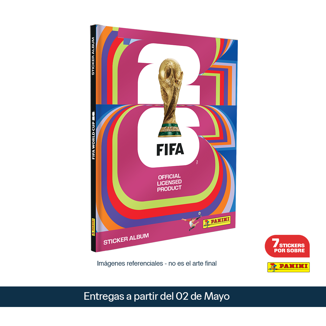 El álbum oficial Panini del Mundial 2026 en pasta dura. La opción premium para coleccionistas que quieren conservar su colección en perfecto estado por años.