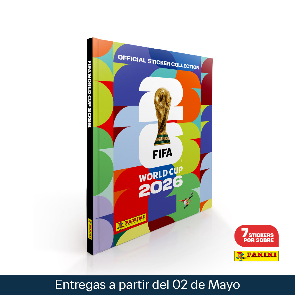 El álbum oficial Panini del Mundial 2026 en pasta dura. La opción premium para coleccionistas que quieren conservar su colección en perfecto estado por años.