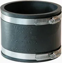 Fernco Flexible PVC Pipe Coupling for Cast Iron or Plastic.