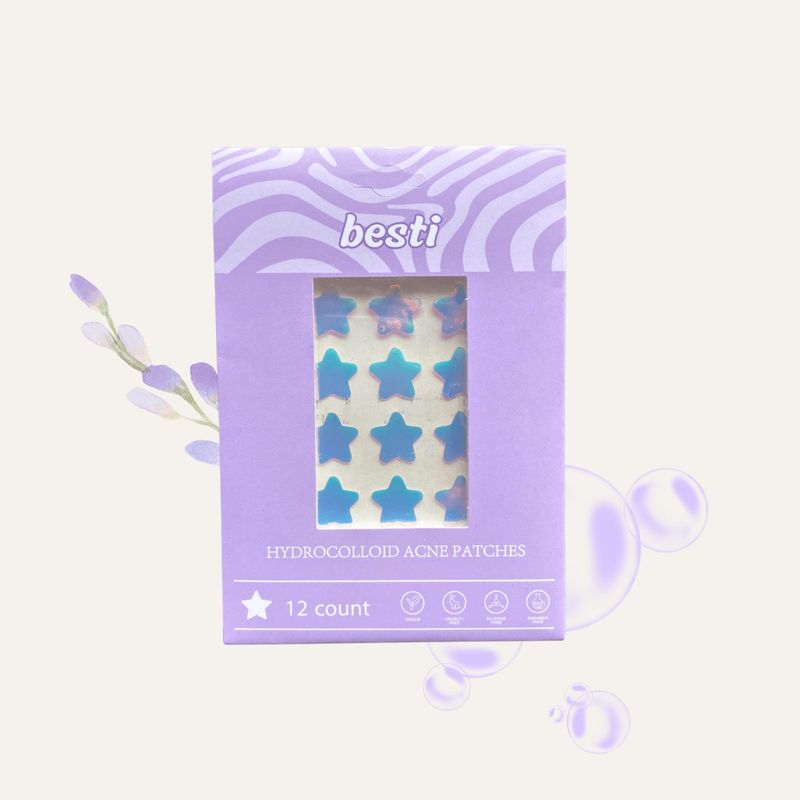 Besti Co. - Besti Pimple Patches  | 12 Count | 100% Hydrocolloid | Paraben-Free | Silicone-Free