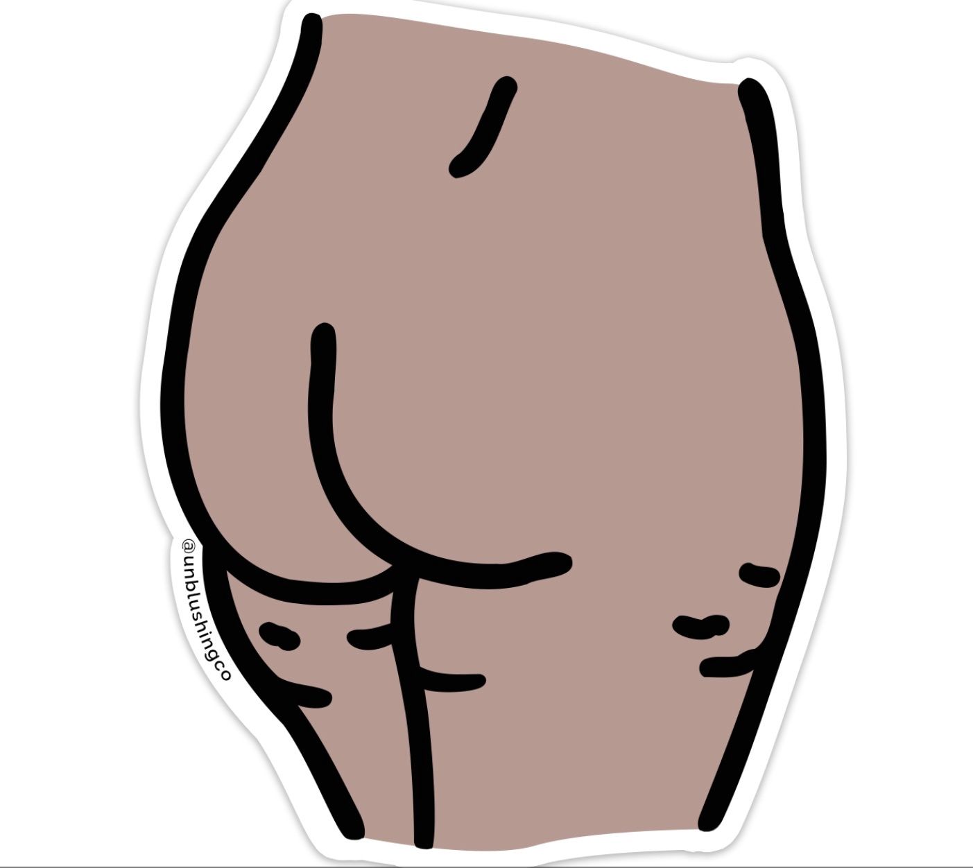 Unblushing - Butt Vinyl Sticker (Dark)