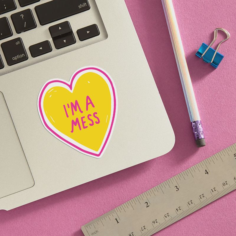 The Found I'm a Mess Heart Die Cut Sticker