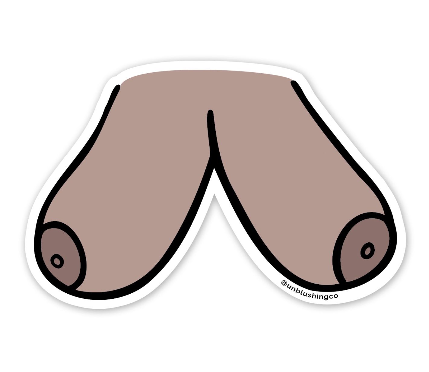 Unblushing - Boob Vinyl Sticker (Dark)