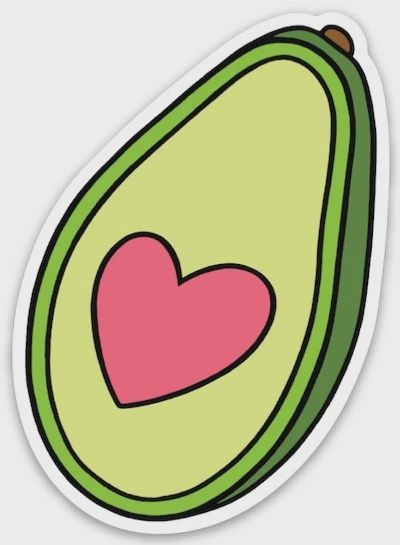 THE FOUND - Avocado Heart Die Cut Sticker