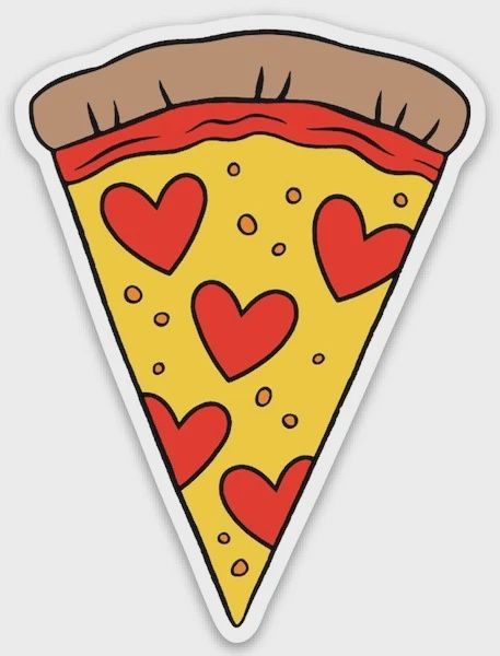 THE FOUND - Pizza Slice with Hearts Die Cut Sticker