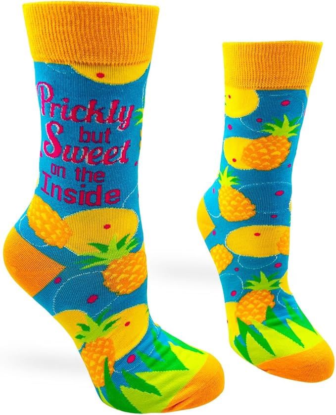 Fabdaz - Prickly, But Sweet On The Inside Pineapple Crew Socks