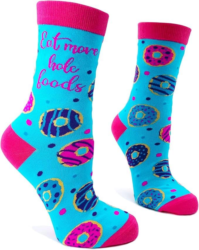 Fabdaz - Eat More Hole Foods Novelty Crew Socks