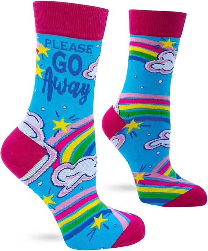 Fabdaz - Please Go Away Novelty Crew Socks