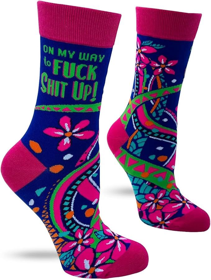 Fabdaz - On My Way to Fuck Shit Up Crew Socks