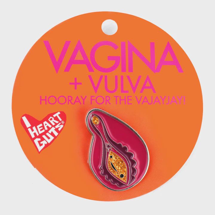 I Heart Guts Sparkly Vagina + Vulva Enamel Pin