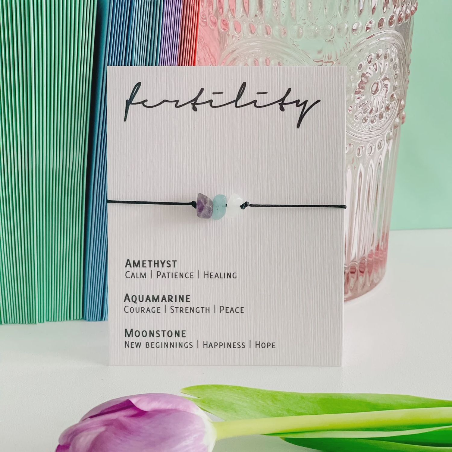 Molly&amp;Izzie - Adjustable Crystal Bracelet - Fertility