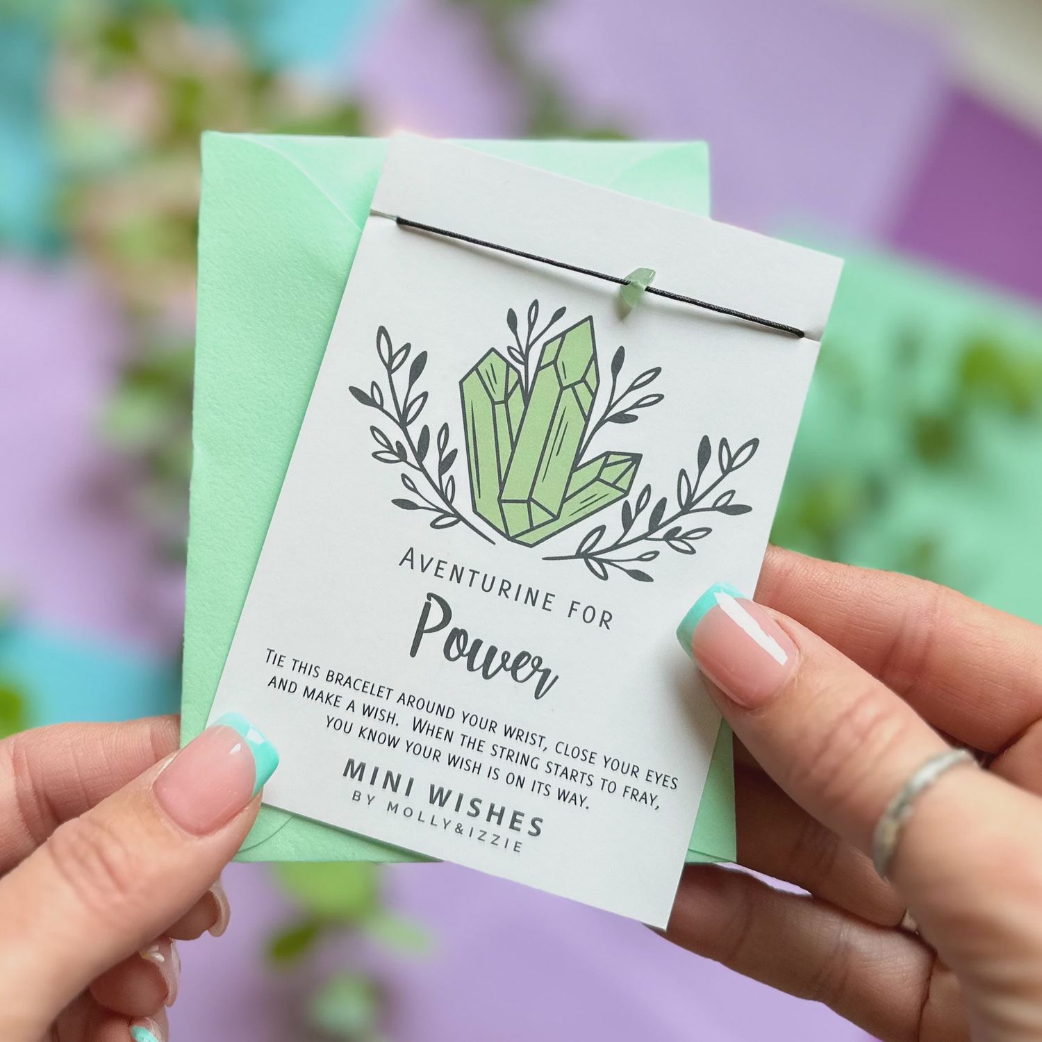 Molly&amp;Izzie - Crystal Mini Wish Bracelet - Aventurine For Power