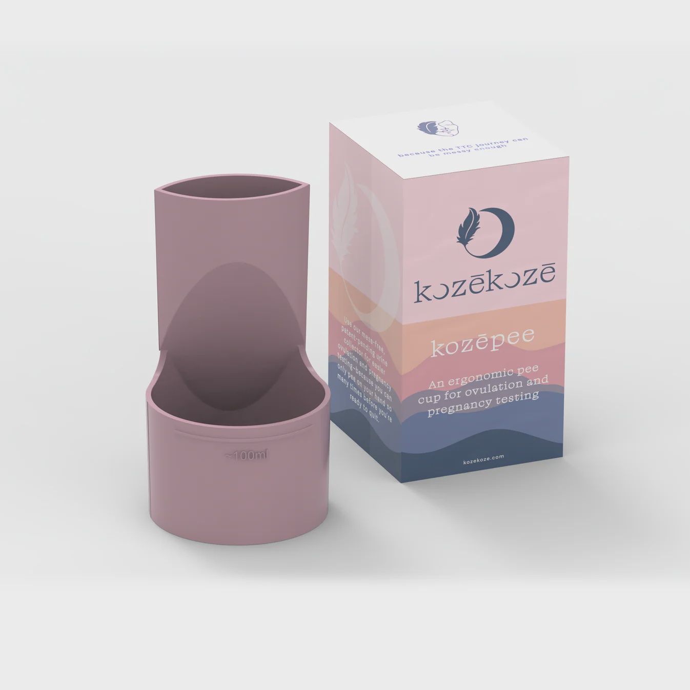 Kozē̄Pee Fertility No-Mess Ergonomic Pee Cup, Reusable Urine Cup for Ovulation, Pregnancy, &amp; Home Fertility Tests, Easy to Use &amp; Clean