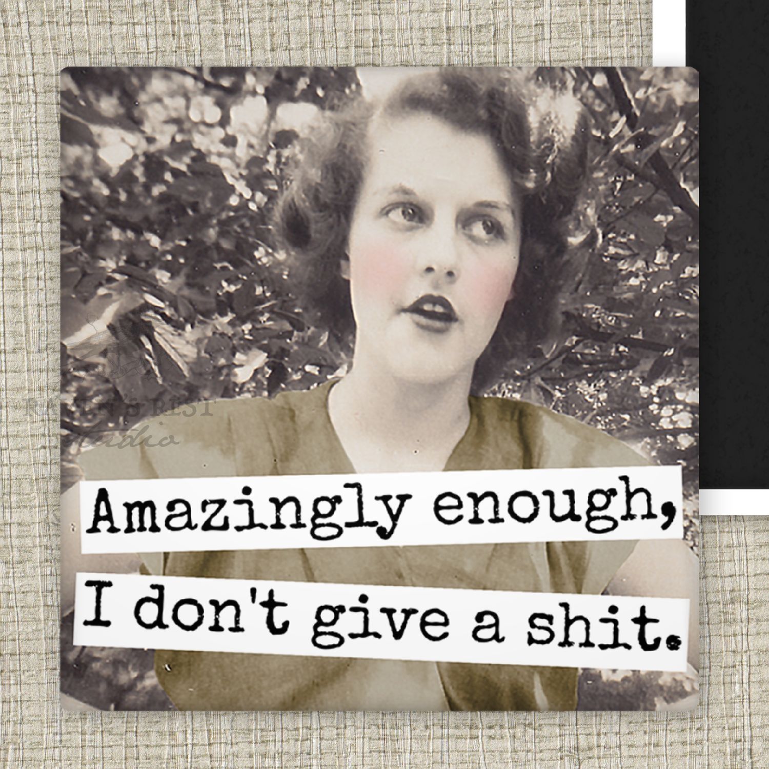 Raven's Rest Studio - Fridge Magnet. Amazingly Enough, I Don't Give A Shit.