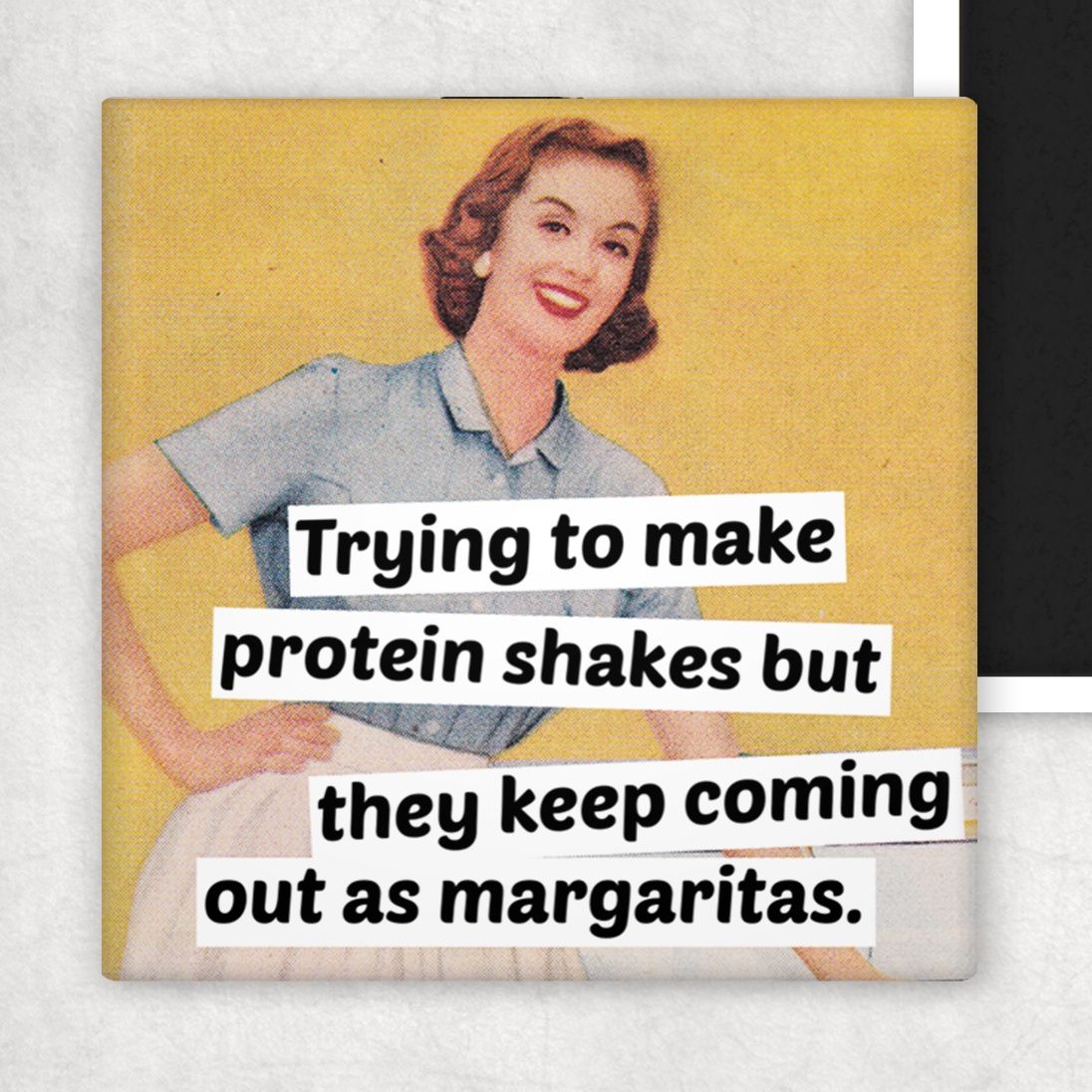 Raven's Rest Studio - Fridge Magnet. Trying To Make Protein Shakes But They Keep..