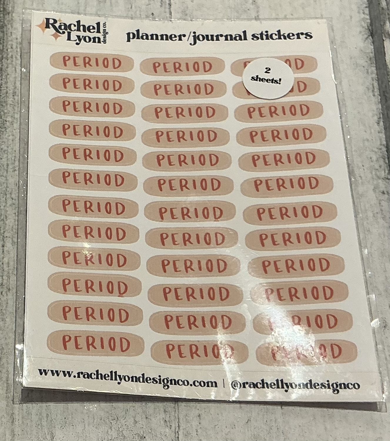 Period Tracking Sticker Sheets